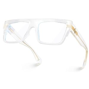 Square Full Rim Blue Light Blocking Glasses Eyewear White Frame